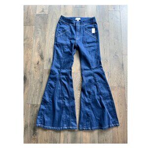 Pilcro Bell Bottom Flare High Rise Jeans NWT Dark Wash Size 28 Anthropologie
